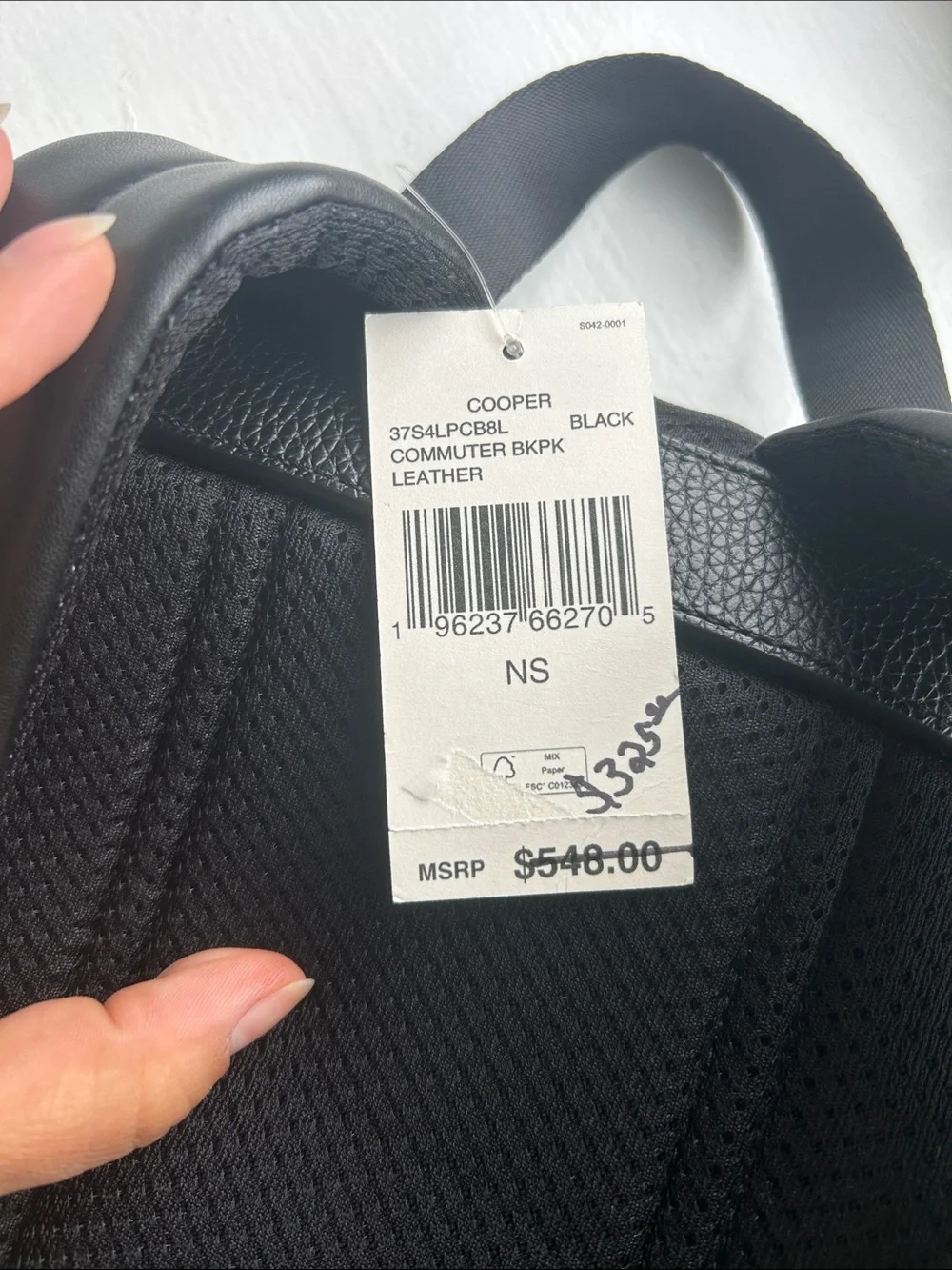 Michael Kors Black Cooper Pebbled Leather Commuter Backpack